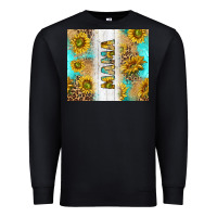 Black western mother's day mama with turquoise and sunflowers and leopard tu Premium Sweatshirt - TumblerDesignByShophia