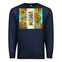 Navy western mother's day mama with turquoise and sunflowers and leopard tu Premium Sweatshirt - TumblerDesignByShophia
