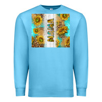 Ocean Blue western mother's day mama with turquoise and sunflowers and leopard tu Premium Sweatshirt - TumblerDesignByShophia