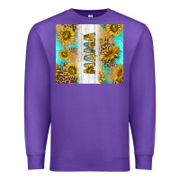 Purple western mother's day mama with turquoise and sunflowers and leopard tu Premium Sweatshirt - TumblerDesignByShophia