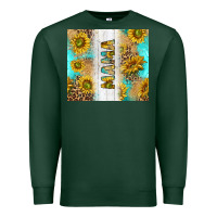 Sports Green western mother's day mama with turquoise and sunflowers and leopard tu Premium Sweatshirt - TumblerDesignByShophia