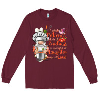 Burgundy patience a dash of kindness Long Sleeve Tee - NancyCooperArtShop