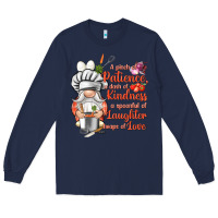 Navy patience a dash of kindness Long Sleeve Tee - NancyCooperArtShop