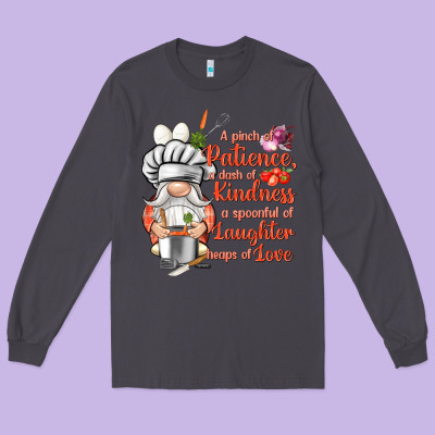 Patience A Dash Of Kindness Long Sleeve Tee Designed By Nancycooperartshop