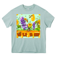 Arona honeydrip bee lavender daisy sunflower seamless pa Heavy Core Tee - FaDigitalArtStudio