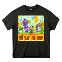 Asphalt honeydrip bee lavender daisy sunflower seamless pa Heavy Core Tee - FaDigitalArtStudio