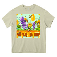 Mossy honeydrip bee lavender daisy sunflower seamless pa Heavy Core Tee - FaDigitalArtStudio