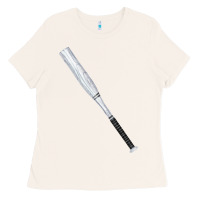 Bone white wooden softball bat Ladies Tee - FaDigitalArtStudio