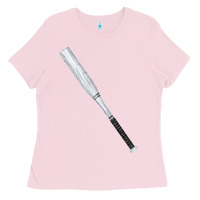 Bubblegum Pink white wooden softball bat Ladies Tee - FaDigitalArtStudio