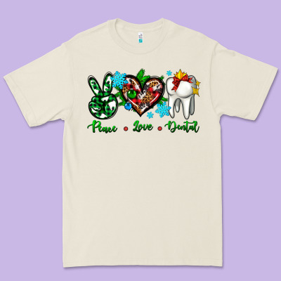 Peace Love Dental For Christmas Premium Tee Designed By Adodesignshop