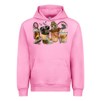 Fuchsia Pink Fishing Coffee Cups Urban Hoodie - FaDigitalArtStudio