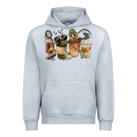 Heather Grey Fishing Coffee Cups Urban Hoodie - FaDigitalArtStudio