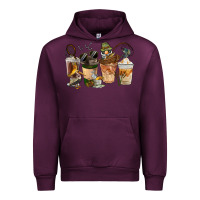 Mauve Wine Fishing Coffee Cups Urban Hoodie - FaDigitalArtStudio