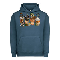 Pigment Midnight Navy Fishing Coffee Cups Urban Hoodie - FaDigitalArtStudio