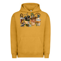Pigment Peanut Butter Fishing Coffee Cups Urban Hoodie - FaDigitalArtStudio
