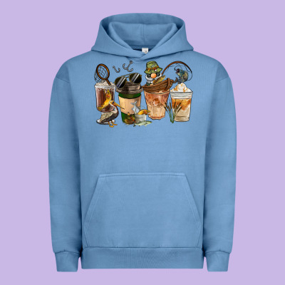 Fishing Coffee Cups Urban Hoodie Designed By Fadigitalartstudio