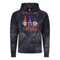 Cloud Black Chilling with my gnomies with usa Vintage Hoodie - NancyCooperArtShop