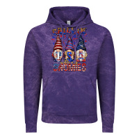 Cloud Purple Chilling with my gnomies with usa Vintage Hoodie - NancyCooperArtShop