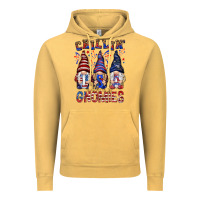 Vintage Mustard Chilling with my gnomies with usa Vintage Hoodie - NancyCooperArtShop