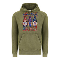 Vintage Olive Chilling with my gnomies with usa Vintage Hoodie - NancyCooperArtShop