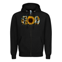 Black with god all things are possible sunflower Zipper Hoodie - Jasminsmagicworld