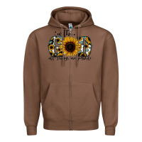 Chestnut with god all things are possible sunflower Zipper Hoodie - Jasminsmagicworld