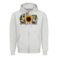 Dove Grey with god all things are possible sunflower Zipper Hoodie - Jasminsmagicworld