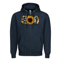 Navy with god all things are possible sunflower Zipper Hoodie - Jasminsmagicworld