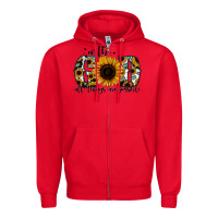 Red with god all things are possible sunflower Zipper Hoodie - Jasminsmagicworld