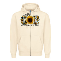 Sandshell with god all things are possible sunflower Zipper Hoodie - Jasminsmagicworld