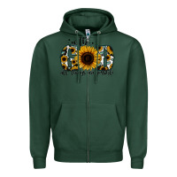 Sports Green with god all things are possible sunflower Zipper Hoodie - Jasminsmagicworld