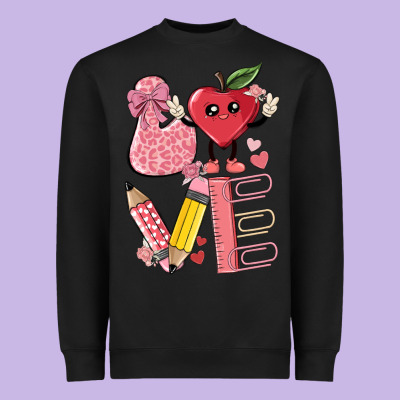 Love Teacher Heavyweight Sweatshirt Designed By Maliassmallbusiness