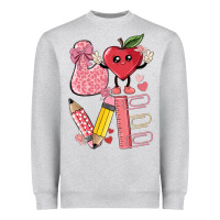 Heather Grey love teacher Heavyweight Sweatshirt - MaliasSmallBusiness