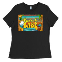 Black beach babe skinny metal can holder Ladies Tee - HRA Design Shop