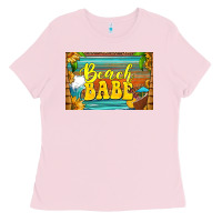 Bubblegum Pink beach babe skinny metal can holder Ladies Tee - HRA Design Shop