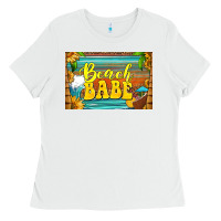 White beach babe skinny metal can holder Ladies Tee - HRA Design Shop