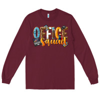 Burgundy office squad Long Sleeve Tee - NancyCooperArtShop