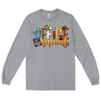 Heather Grey office squad Long Sleeve Tee - NancyCooperArtShop