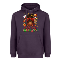 Plum santas favorite pharmacist afro messy bun Heavyweight Hoodie - texasbilliewilder