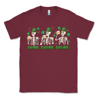 Burgundy drink drank drunk st. patricks day skeletons Classic Tee - MaliasSmallBusiness