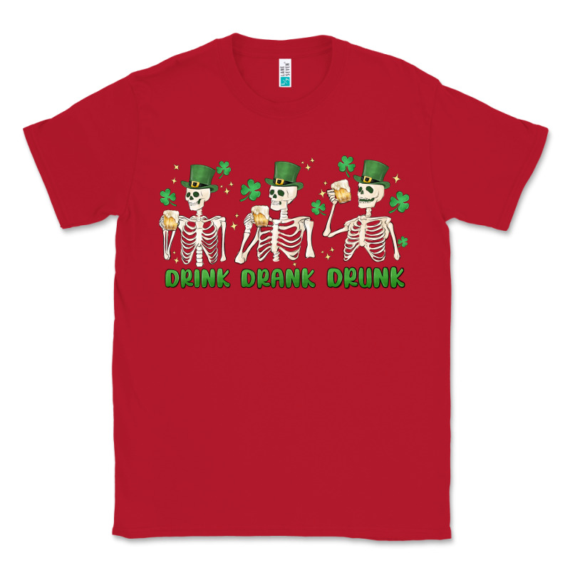 Drink Drank Drunk St. Patricks Day Skeletons Classic Tee by MaliasSmallBusiness | Teevron