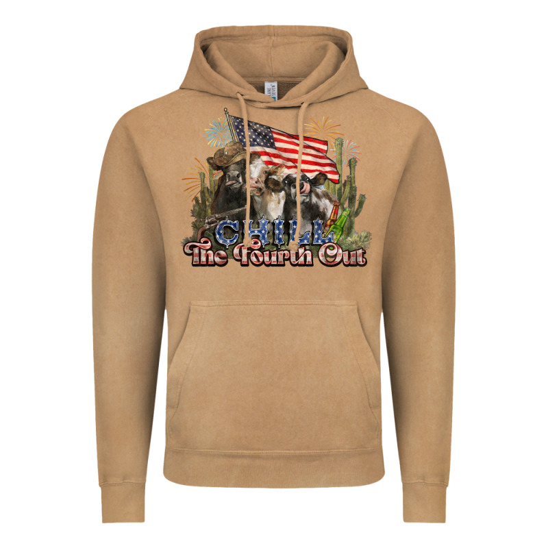 Chill The Fourth Out Cows 4th July America Vintage Hoodie by NancyCooperArtShop | Teevron