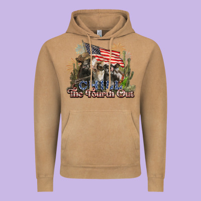 Chill The Fourth Out Cows 4th July America Vintage Hoodie Designed By Nancycooperartshop