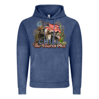 Vintage Denim chill the fourth out cows 4th july america Vintage Hoodie - NancyCooperArtShop
