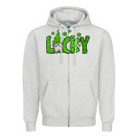 Dove Grey lucky gnome st patricks day Zipper Hoodie - Jasminsmagicworld