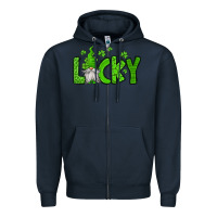 Navy lucky gnome st patricks day Zipper Hoodie - Jasminsmagicworld