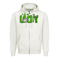 Oatmeal Heather lucky gnome st patricks day Zipper Hoodie - Jasminsmagicworld