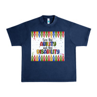 Navy see the ability not the disability Urban Heavy Tee - MaliasSmallBusiness