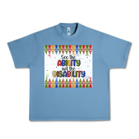 Pebble Blue see the ability not the disability Urban Heavy Tee - MaliasSmallBusiness