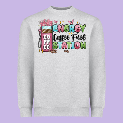 Energy Coffee Fuel Station Heavyweight Sweatshirt Designed By Maliassmallbusiness